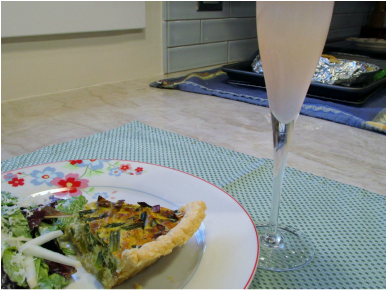 Quiche, Salad & Champagne Cocktail