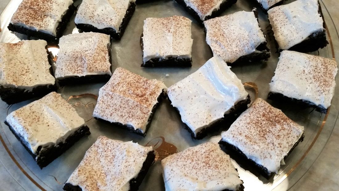 Gingerbread Brownies with Eggnog Frosting