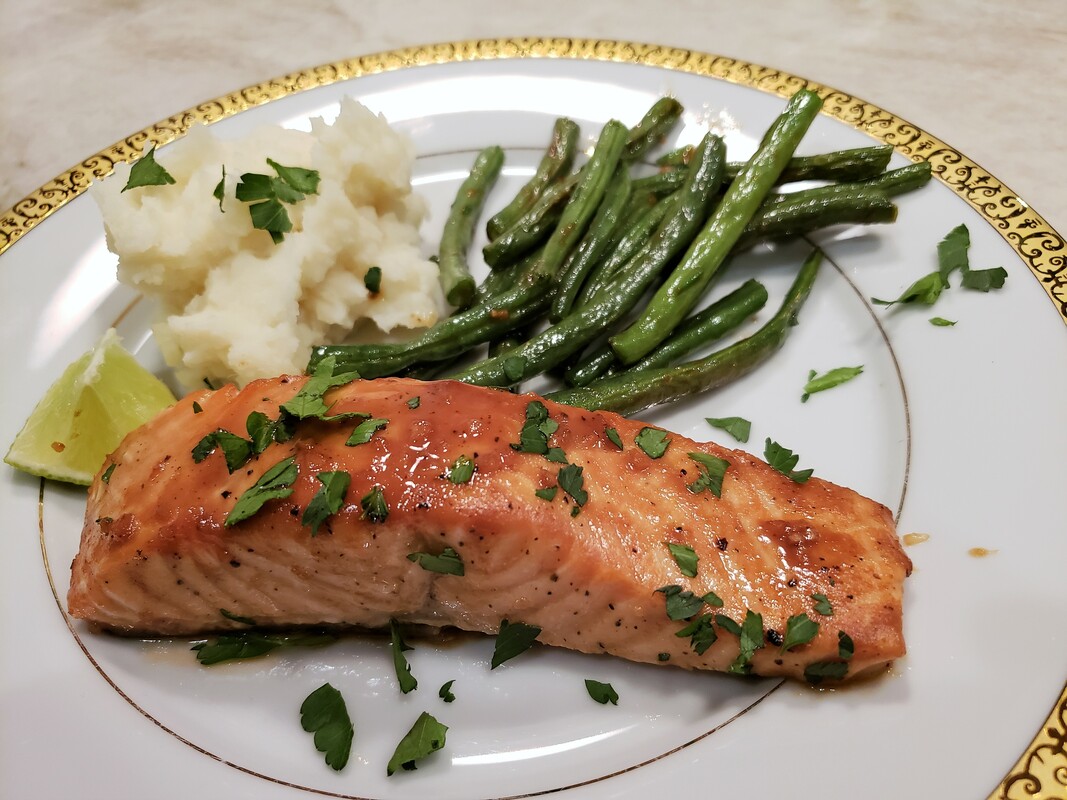 Maple-Miso Glazed Salmon with Green Beans