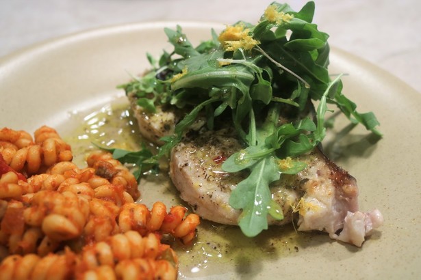 Sicilian Grilled Swordfish with Greens