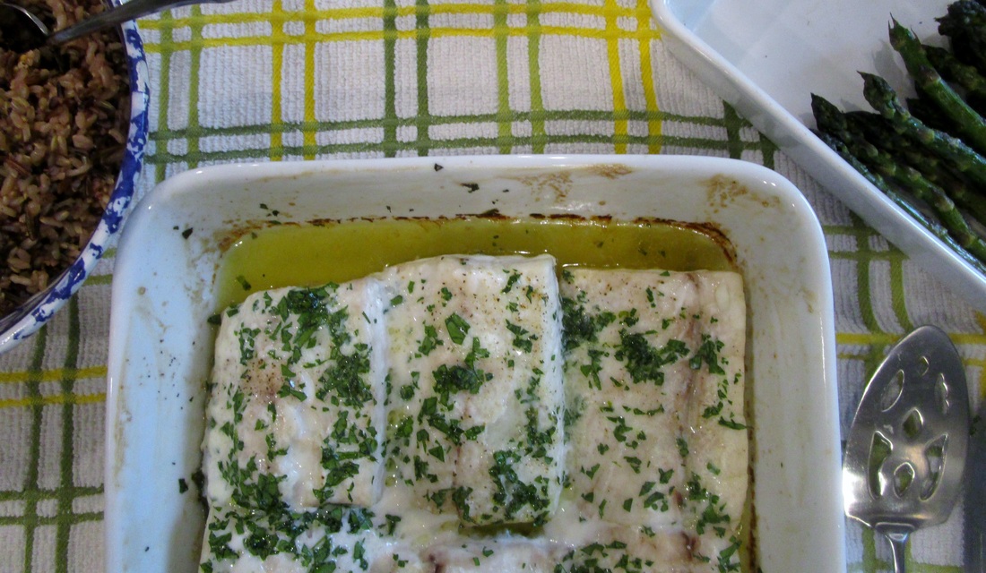 Baked White Fish Fillets with Butter, Sherry & Parsley