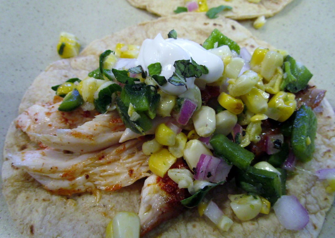 Grilled Fish Tacos with Sweet Corn Salsa