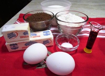 Ingredients for the brownie layer