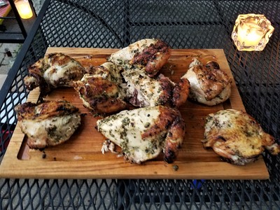Spatchcocked Chicken with Herbs and Mustard
