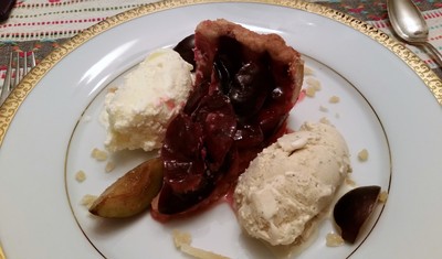 Plum Cake with Candied Ginger and Black Pepper Ice Creams