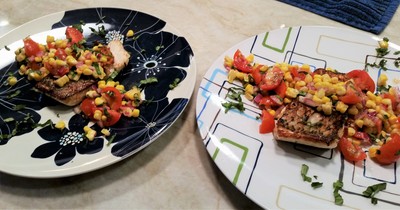 Pan-Fried Whitefish with Corn-Tomato-Avocado Salad