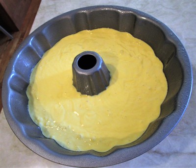 Harvey Wallbanger Bundt Cake - In the pan