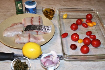 Baked Fish Fillets with Cherry Tomatoes and Capers