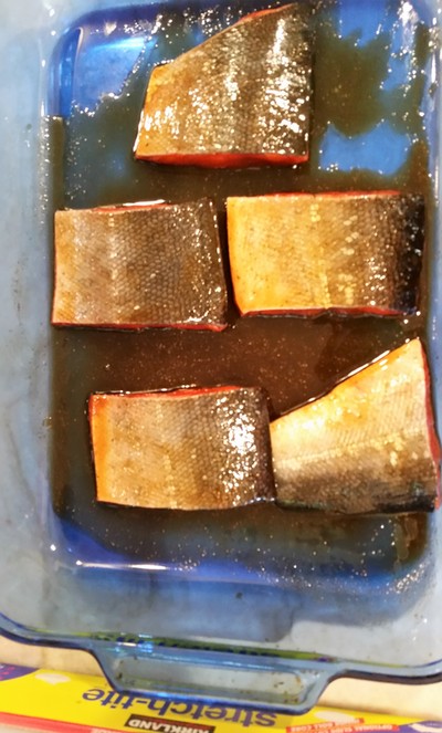 Bourbon Glazed Salmon with Firecracker Slaw