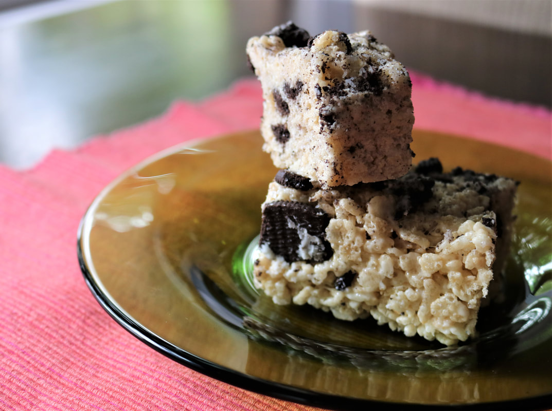 Crispy Rice Treats with Browned Butter and Crushed Cookies