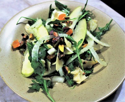 Apple Fennel Salad with Pistachios and Apricots