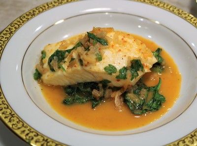 Thai Flavored Halibut with Coconut-Curry Broth