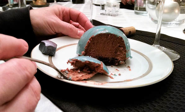 Galaxy Chocolate Mousse Cake with Mirror Glaze