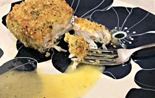 Cashew Crusted Wahoo Fillets with Mango Lime Butter Sauce