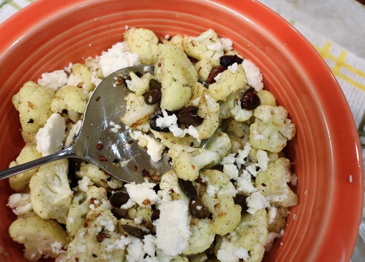 Roasted Cauliflower with Pumpkin Seeds and Queso Fresco