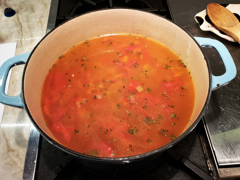 Roasted Red Pepper Soup, Simmer 
