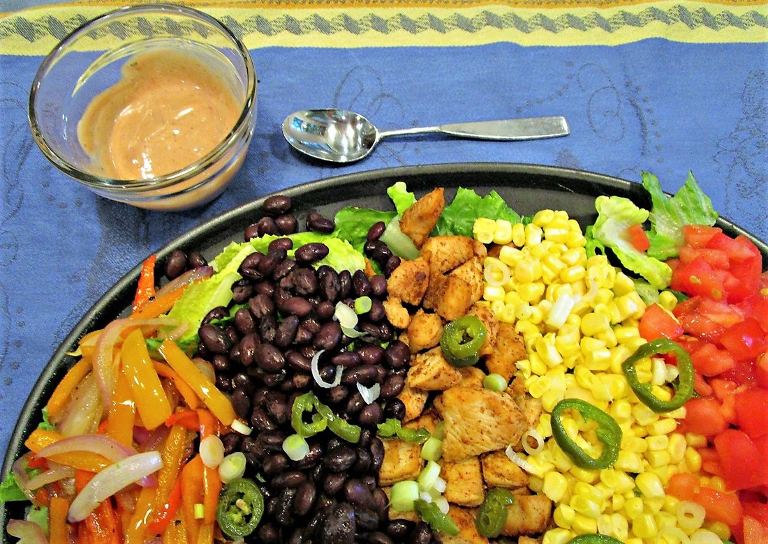 Southwestern Chopped Salad with Barbecue-Ranch Dressing