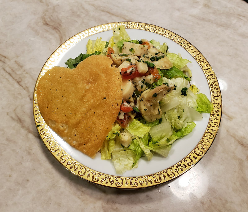 Eat Your Hearts Out - Salad with Parmesan cheese crisp