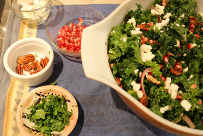 Winter Salad with Kale and Pomegranate - Add the delicious toppings