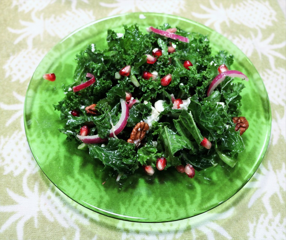Winter Salad with Kale and Pomegranate